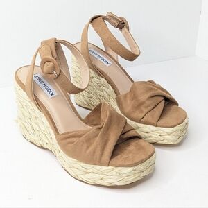 Steve Madden Poloma Wedge Sandals, Tan, Women's 8